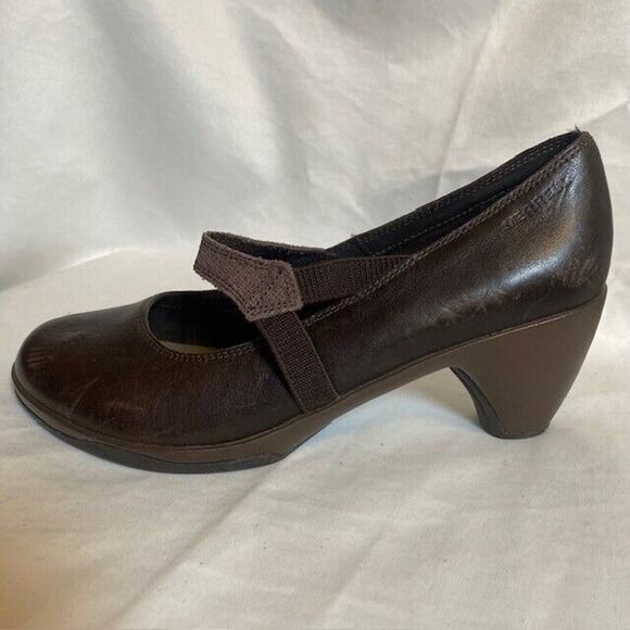 MERRELL Womens 10 Espresso Evera Draft Heel Leather Mary Jane Pumps Shoes - Picture 1 of 8